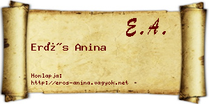 Erős Anina névjegykártya